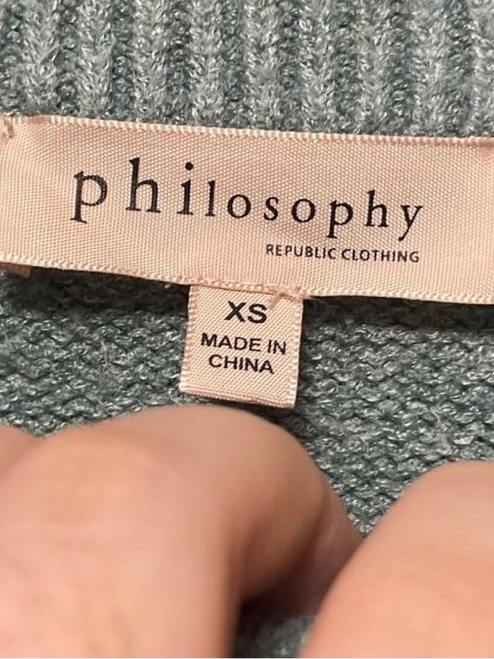 plain blank blue green philosophy republic clothing casual sweatshirt sweater - Picture 3 of 4